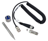 EXAMINER vibration meter kit includes accelerometer and coiled cable, magnetic base and stinger probe.