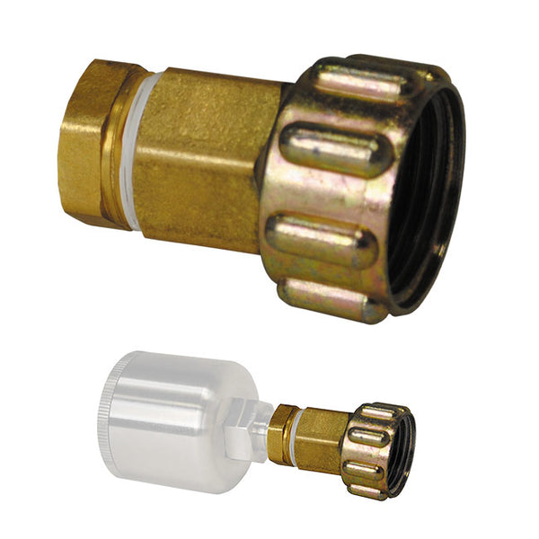 1/4 inch NPT Garden Hose Adapter with brass coupling for use with Track-It Pressure Temp Vacuum Data Logger.