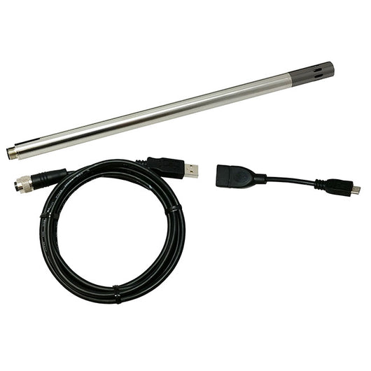 Portable 12 inch USB Temperature/Humidity Probe 6184-010 - comes with android on-the-go cable and free software. 