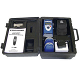 6205-053 PALM STROBE x Kit comes with spare battery and lamps, holster, recharger and manual in a latching plastic kit.