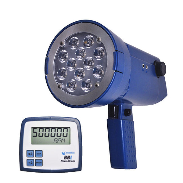 BBL Strobe is a Nova-Strobe Basic Battery-operated LED Stroboscope that has an operating range of 30-500,000 flasher per minute. 6230-010 Monarch Instrument