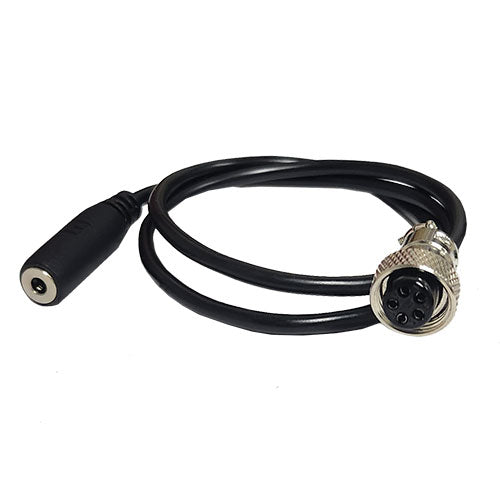 6280-099 2 ft. cable for connecting -P remote optical sensors to illumiNova® Fix Mount Strobes - a 5-pin M12 female aviation style connector socket and 3.5 mm stereo female socket. Monarch Instrument