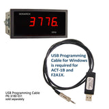 USB Programming Cable for Windows is required for ACT-1B Panel Tachometer from Monarch Instrument.