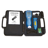 PLT200 Kit includes Pocket Laser Tach 200, Remote Contact Assembly, reflective tape, and spare batteries in a plastic latching case - Monarch Instrument