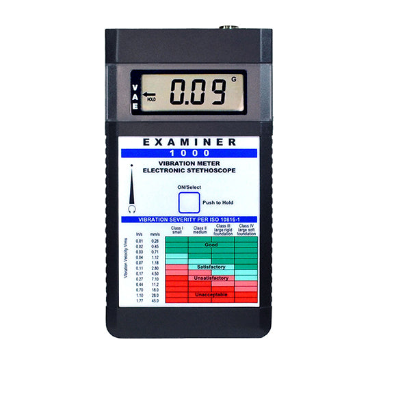 EXAMINER 1000 Vibration Meter with electronic stethoscope is a predictive maintenance tool.