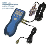 PLT200 Pocket Laser Tachometer connects to ROS Remote Optical Sensor for speed measurement applications.