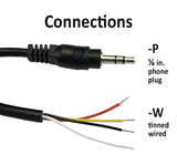 The modulated ROSM comes with two connection options - stereo plug or tinned wires.