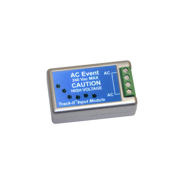 This Track-It™ AC Event Input module attached to a Track-It AC Event Data Logger only.