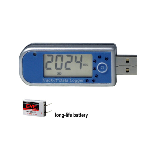 AC Event Data Logger is battery-powered and compact. Records up to 64,000 on/off cycles. Long-life battery. Requires Input Module.