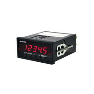 The ACT-3X Panel Tachometer is a powerful NIST calibrated, fully programmable tachometer and totalizer. It accepts inputs from all Monarch speed sensors or from any standard TTL generating device. The unit operates from 120/240 Vac input power or from 12 or 24 Vdc input power (optional).