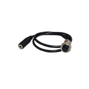 The P-Plug/Sensor Connector is a 2 ft. cable with a 5-pin M12 female aviation style connector socket and 3.5 mm stereo female socket. This cable connects Monarch Instrument remote optical sensors to illumiNova® Fix Mount Strobes.