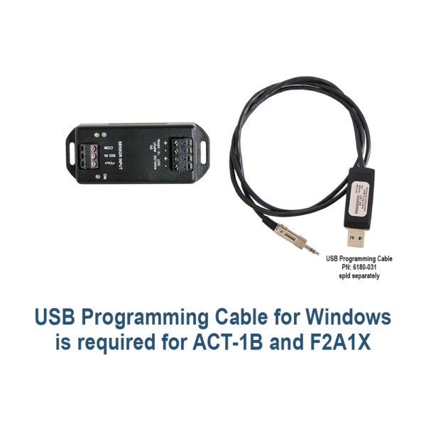 Monarch Instrument F2A1X Frequency to Analog Converter and USB Programming Cable - settings are also user-configurable with the optional USB Programming Cable and downloadable PM Remote Software. The PM Remote Software also displays data in real-time and allows data to be recorded to your PC in .csv format. The F2A1X requires 12-24 V dc input power.