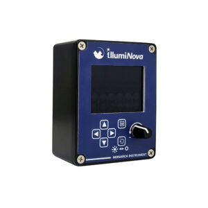 The illumiNova Remote Controller allows you to be up to 100 feet away in a safe location while an overhead or mid-stream stroboscope is working in position. Included is a 25-ft. Cat 5E interconnect/power cable.