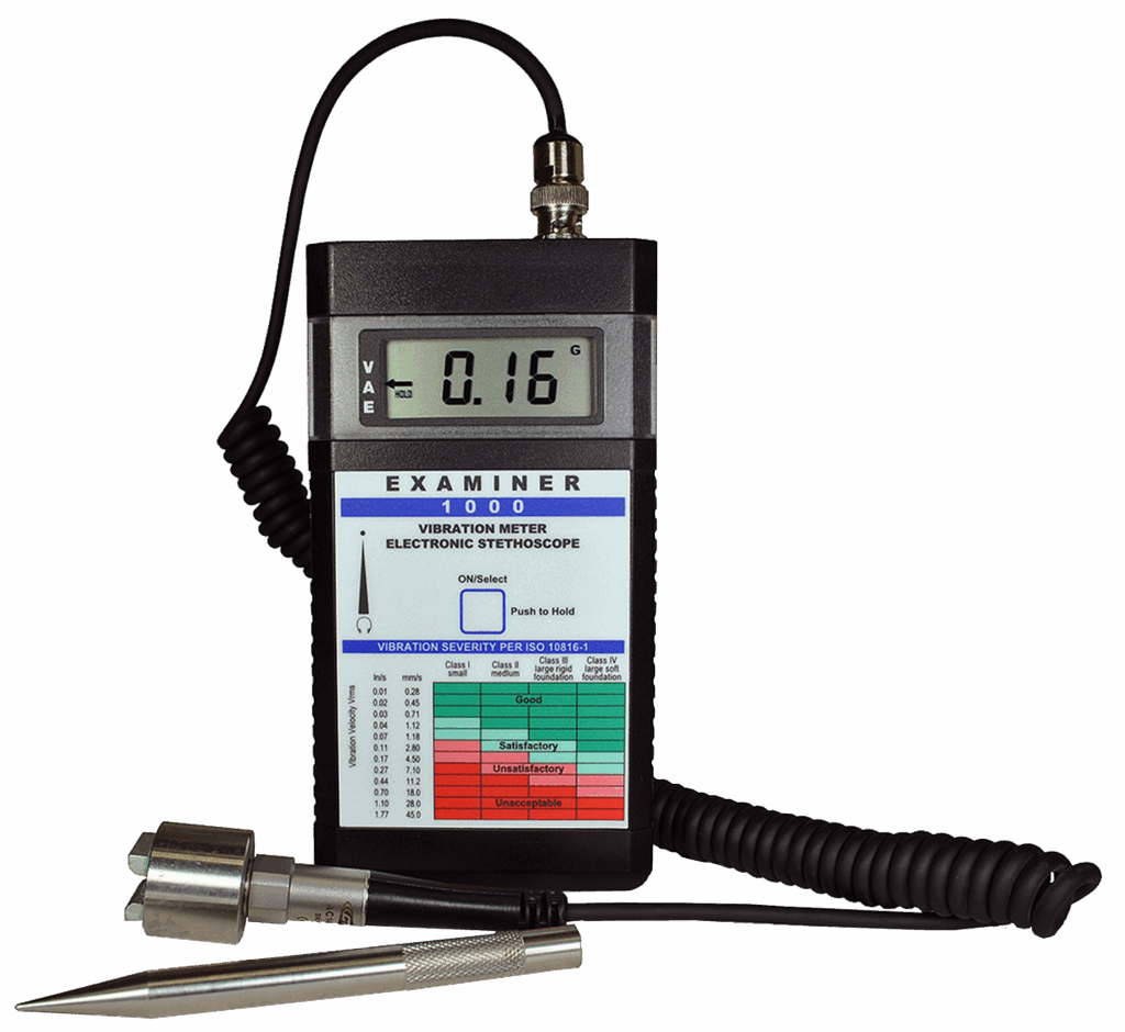 EXAMINER 1000 Vibration Meter with accelerometer and stinger probe from Monarch Instrument